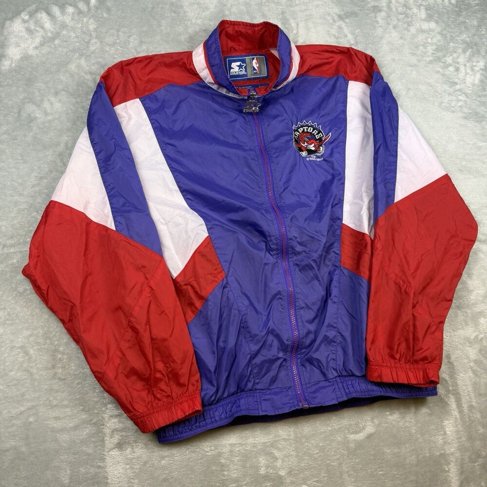 Vintage 1994 Starter Toronto Raptors NBA Windbreaker Jacket Colorblock Large